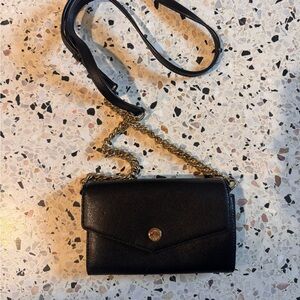 Michael Kors Black Leather Crossbody Bag Wallet
